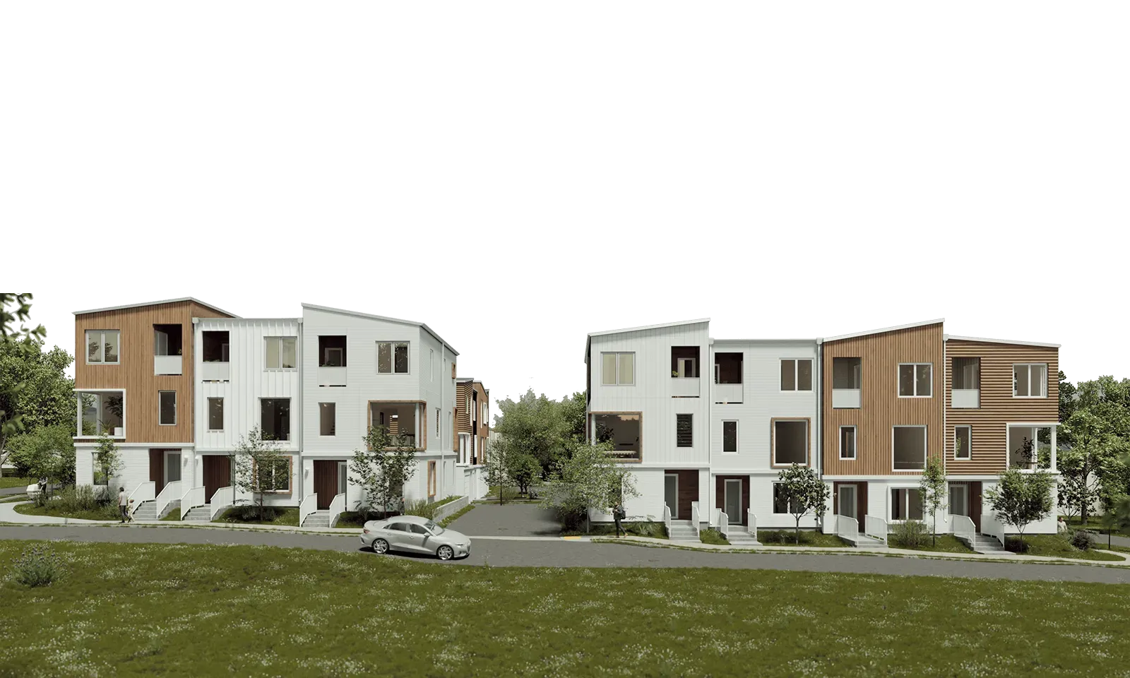 Leach Street townhomes at Leach Street Commons